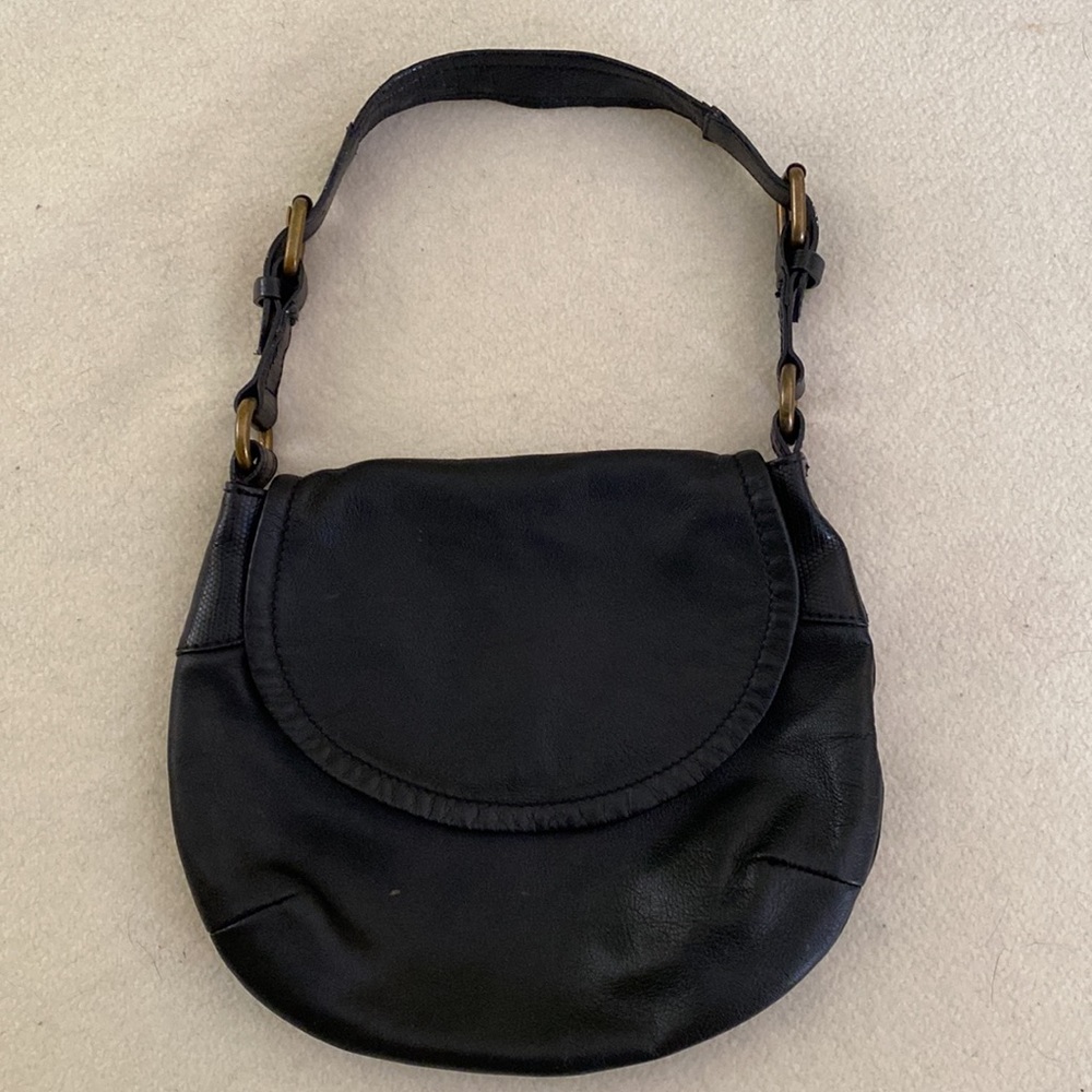 Vintage Black Leather Small Handbag